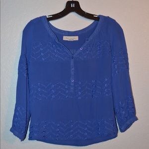 Anthropologie Staring at Stars Embroidered Top